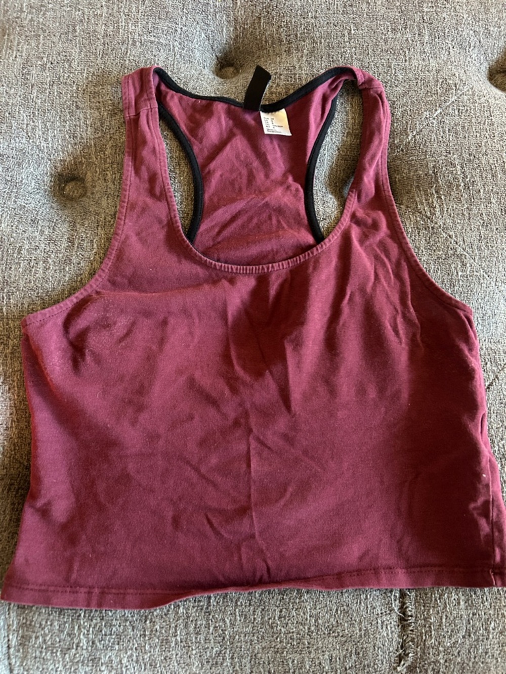 H&M Burgundy Racerback Crop Tank